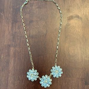 Faux clear gem flower necklace